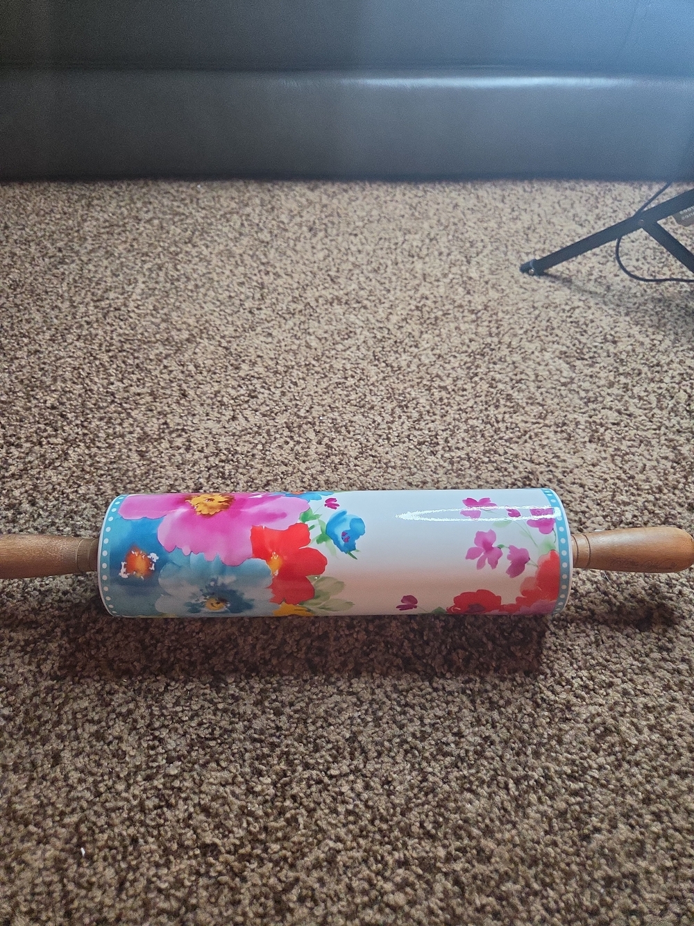 Pioneer Woman Breezy Blossom Ceramic Rolling Pin Retired Design - Picture 4 of 4